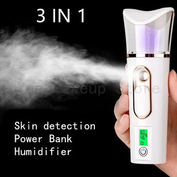 3 IN 1 30ML Portable Mini Facial Steamer Skin Test Nano Mister Spray Face Mist Sprayer Deep Hydrating Skin Care USB Charging 20#