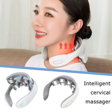 Neck Lymphatic Massager For Pain & Fatigue Relief, 6 Modes Cordless & Portable Neck Massager Perfect Gifts Relieve Pain Muscle