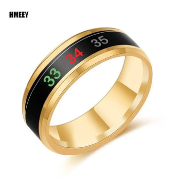 Temperature Ring Titanium Steel Mood Emotion Feeling Intelligent Temperature Sensitive Rings for Women Men Waterproof Jewelry