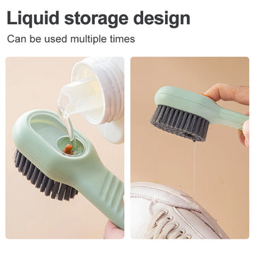 Multifunctional Cleaning Shoe Brush Soft Bristle Automatic Liquid Dispensing Brush Long Handle Brush Household Cleaning Tools