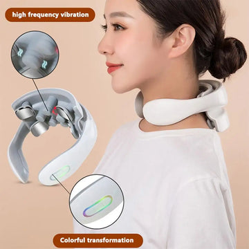 Neck Lymphatic Massager For Pain & Fatigue Relief, 6 Modes Cordless & Portable Neck Massager Perfect Gifts Relieve Pain Muscle