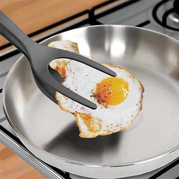 2 In 1 Grip Flip Tongs Eggs Tongs French Toast Pancake Egg Clamp Omelet Turners Cooking Tongs Gadgets Kitchen Accessories