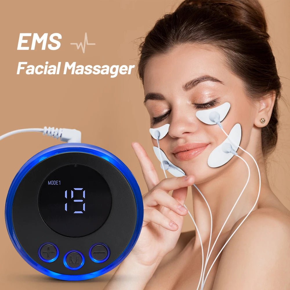 EMS Facial Massager Current Muscle Stimulator Facial Lifting Eye Beauty Devic Neck Face Lift Skin Tightening Anti-Wrinkle