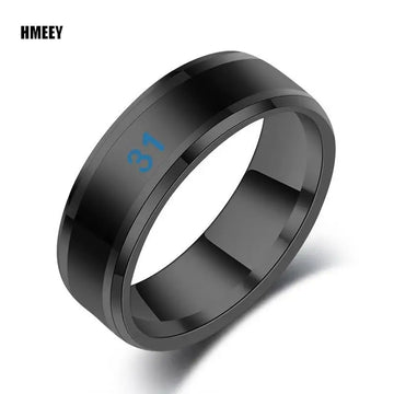 Temperature Ring Titanium Steel Mood Emotion Feeling Intelligent Temperature Sensitive Rings for Women Men Waterproof Jewelry