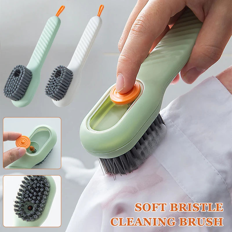 Multifunctional Cleaning Shoe Brush Soft Bristle Automatic Liquid Dispensing Brush Long Handle Brush Household Cleaning Tools